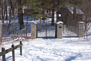 front gate in snow