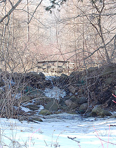 Bridge and dam at Mallard Pool