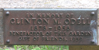 Odell Bench dedicatory plaque