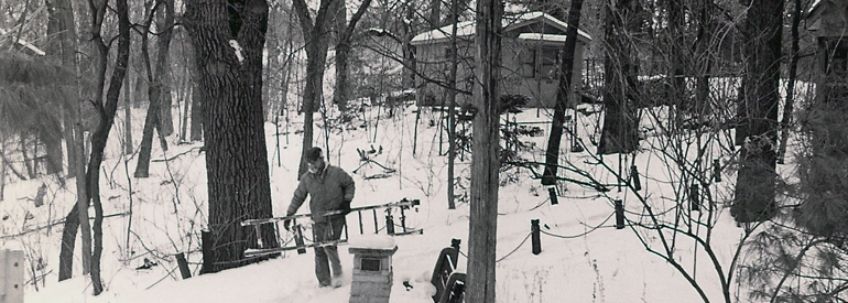 Cary George in the Garden in winter