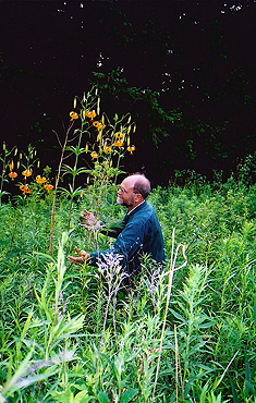 Cary George with lilies