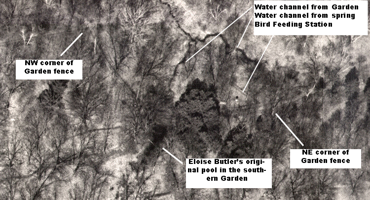 aerial photo of garden back fence