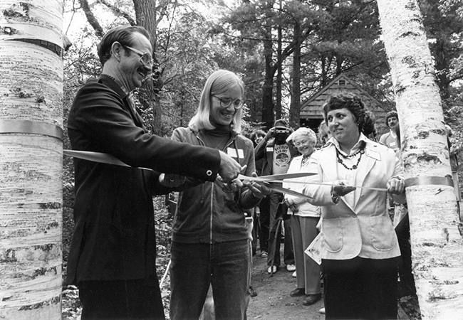 ribbon cutting to open paths