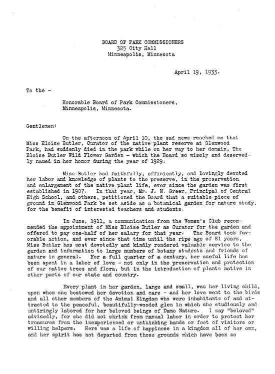 Theodore Wirth letter page 1