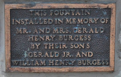 Burgess Fountain Plaque