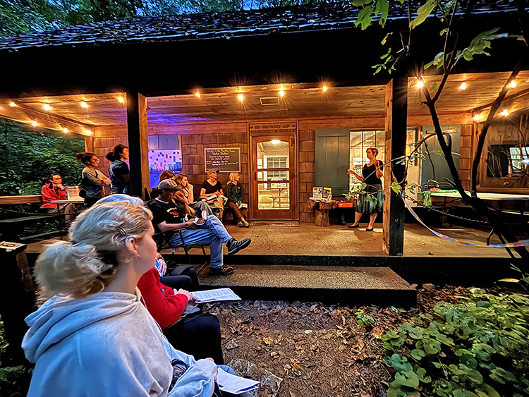 star party lecture at the Garden shelter