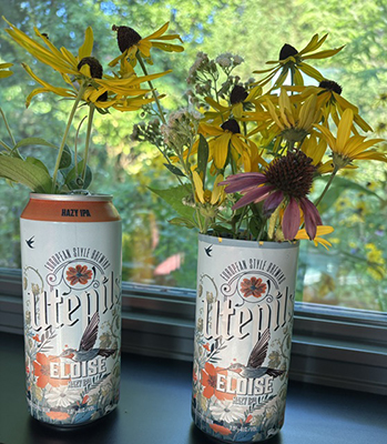 table vase from beer cam