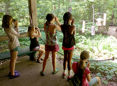 young birders at shelter